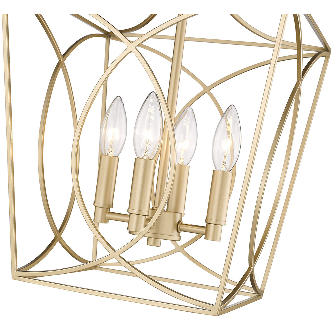 Tracy 4 Light 12 inch Painted Modern Gold Pendant Ceiling Light